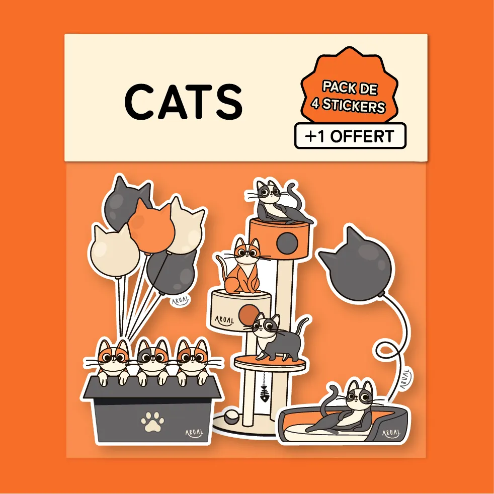 Pack Stickers Cats - Arual Peyrt
