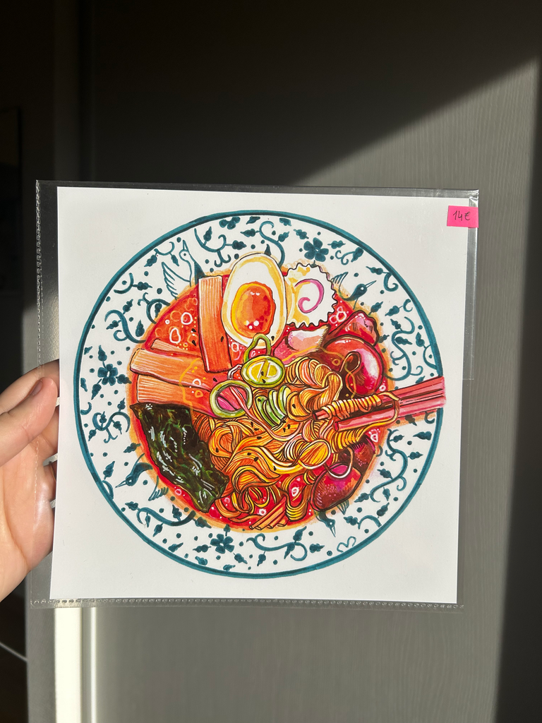P81 - Illustration 20x20 - RAMEN FLEURI - Clémentine CHAPUT
