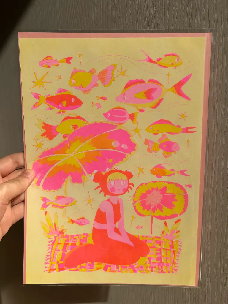 [Crab Girl - Risographe print A4] Crab Girl - Haru Mori