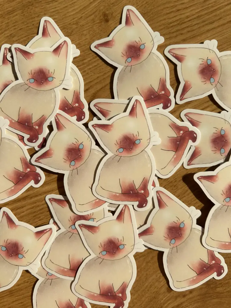 Sticker Chat Porcelaine