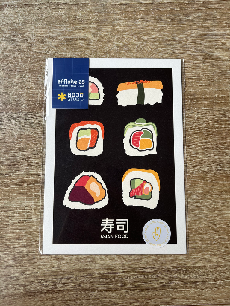 Print Planche de sushi A5 - Boju Studio