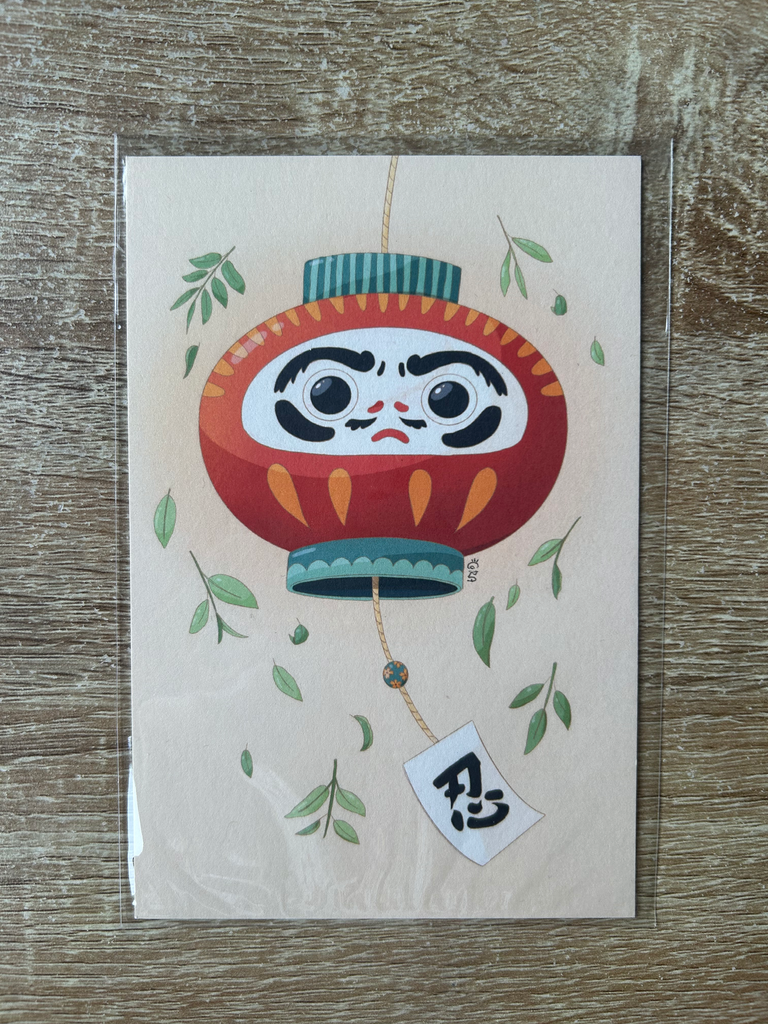 Carte Daruma éclairé - Atelier Cora