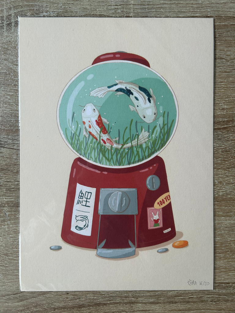 Illustration A4 - Gacha Koi Machine - Atelier Cora