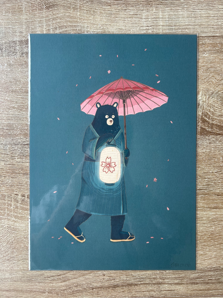 Illustration A4 - L’Ours Lune - Atelier Cora