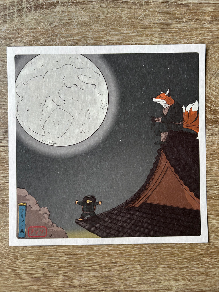 Print Lapin Lunaire 20x20 - Antho Illustration