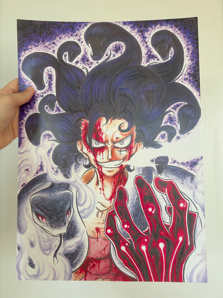 Print A3 Luffy Gear 4 Snake Man - One Piece