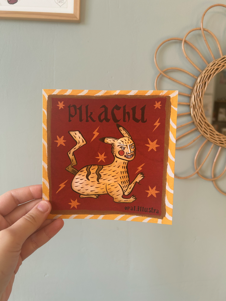 Print Pikachu medieval - pokemon - Opal Illustration