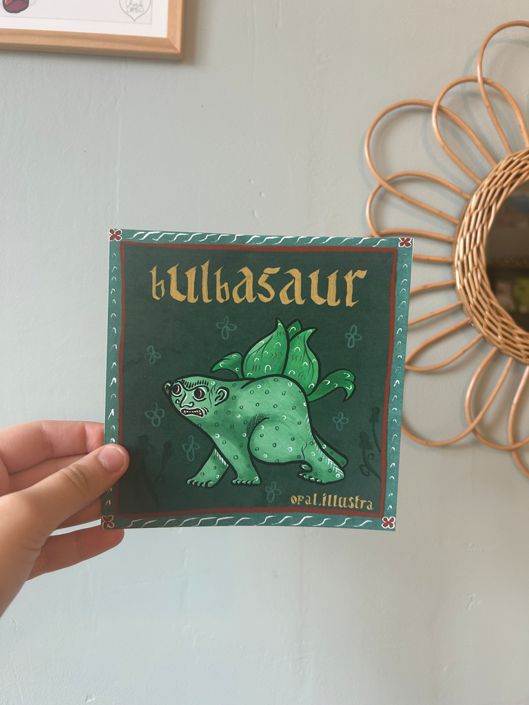 Print Bulbizarre medieval - pokemon - Opal Illustration