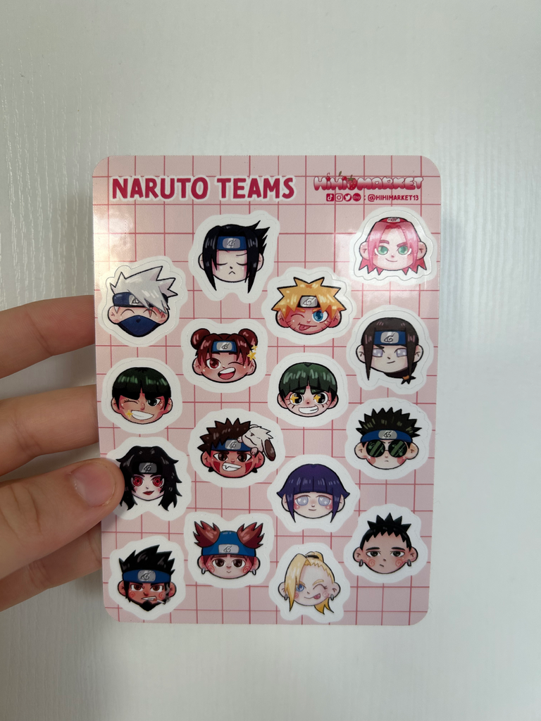 Planche de stickers teams - Naruto - Hihi Market