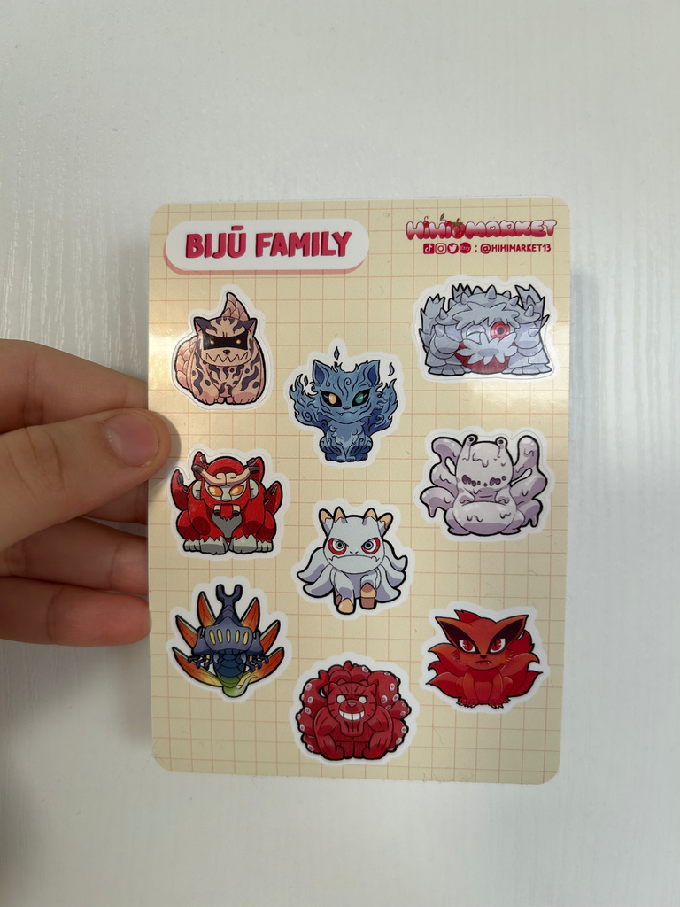 Planche de stickers Bijuus - Naruto 