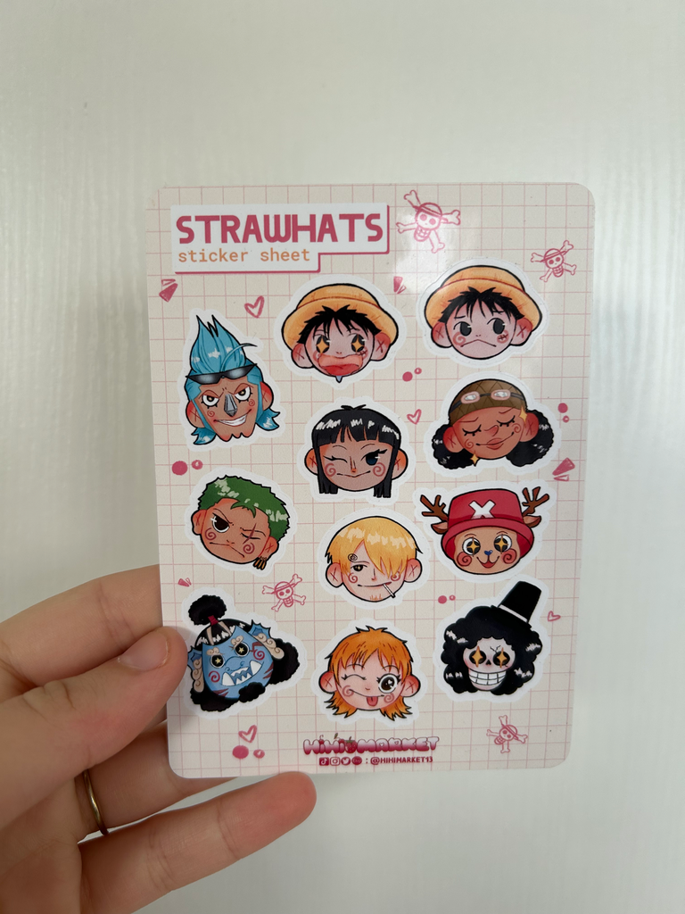 Planche de stickers Strawhats /Mugiwaras - One Piece