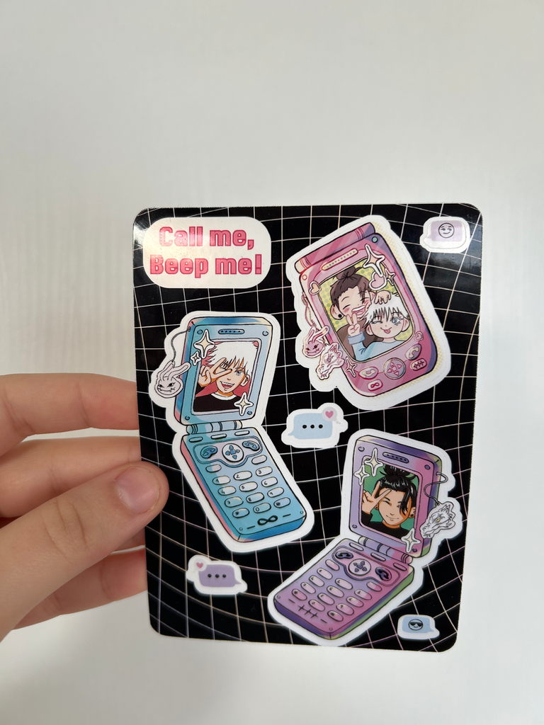 Planche de stickers Gojo/Geto Call Me - Jujutsu Kaisen - Hihi Market