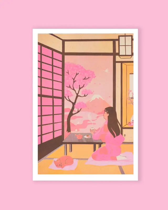 Print A3 Le Printemps au Japon - Amypiou