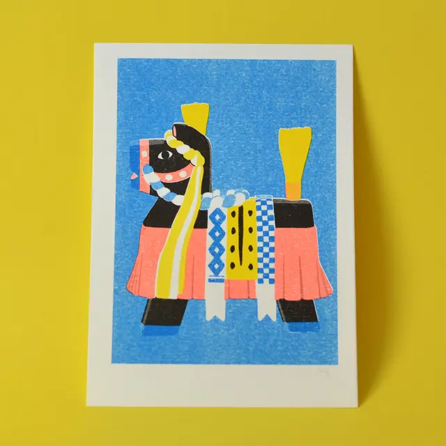 Print A5 Jouet folklorique japonais : Chagu Chagu Umako