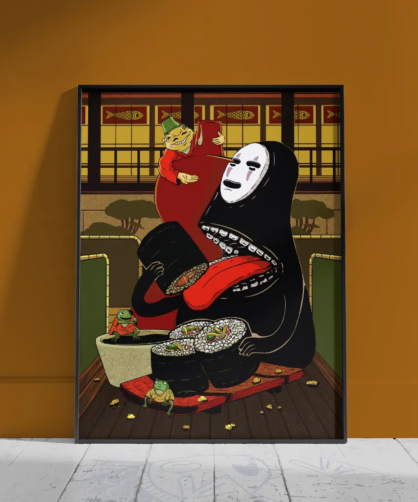 Illustration A3 - Le repas de Kaonashi - Ghibli