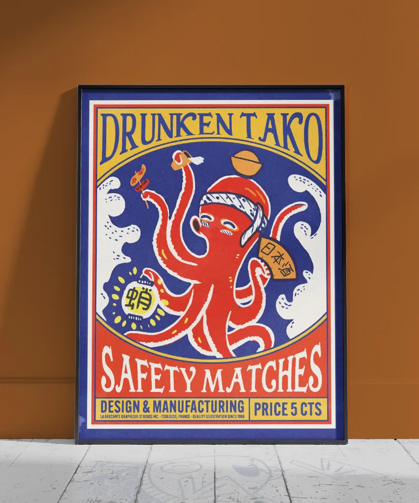 Illustration A3 - Drunken Tako - Burokanto