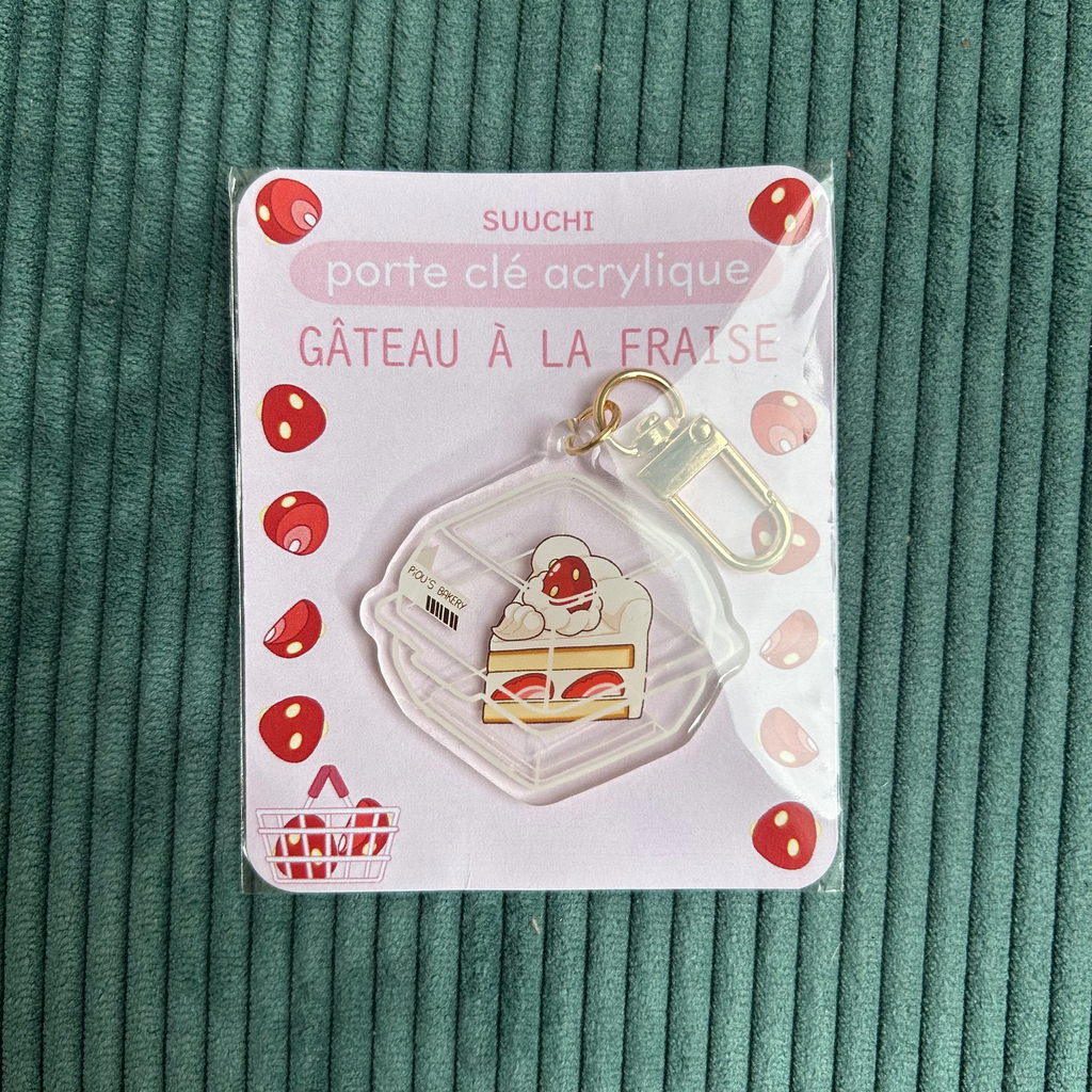 Porte clés Gâteau à la Fraise