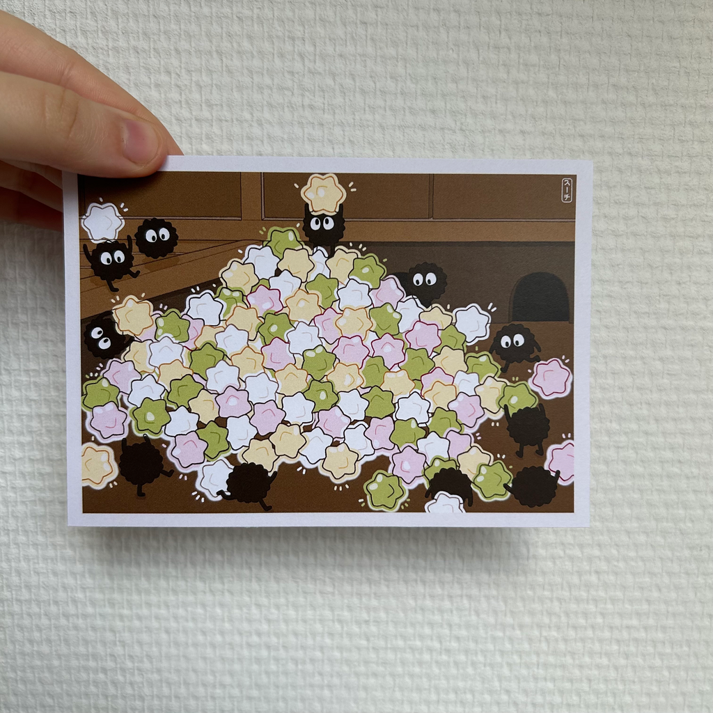 Print - Noiraudes et montagne de bonbons - Ghibli - A6