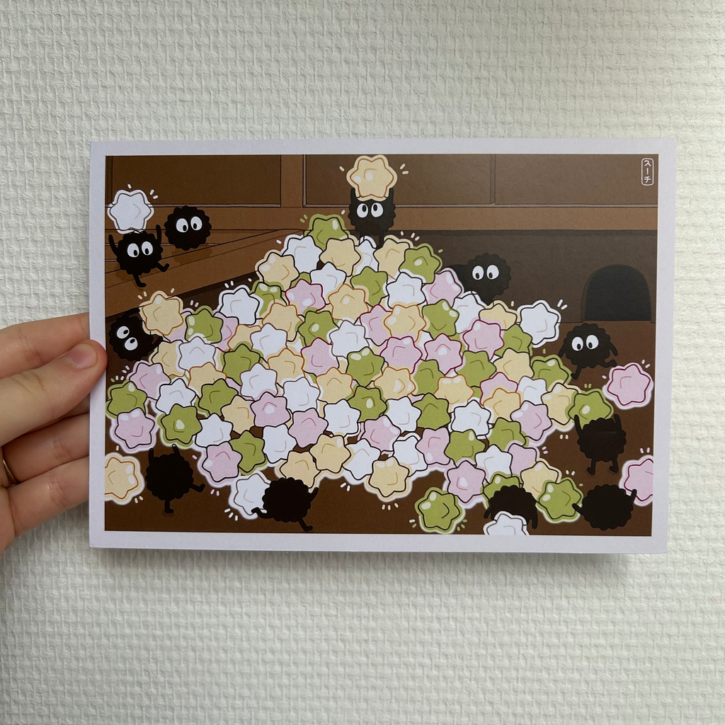 Print - Noiraudes et montagne de bonbons - Ghibli - A5 - Suuchi