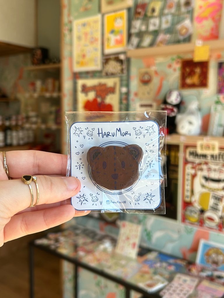 Handmade Animal Magnets - Ours marron