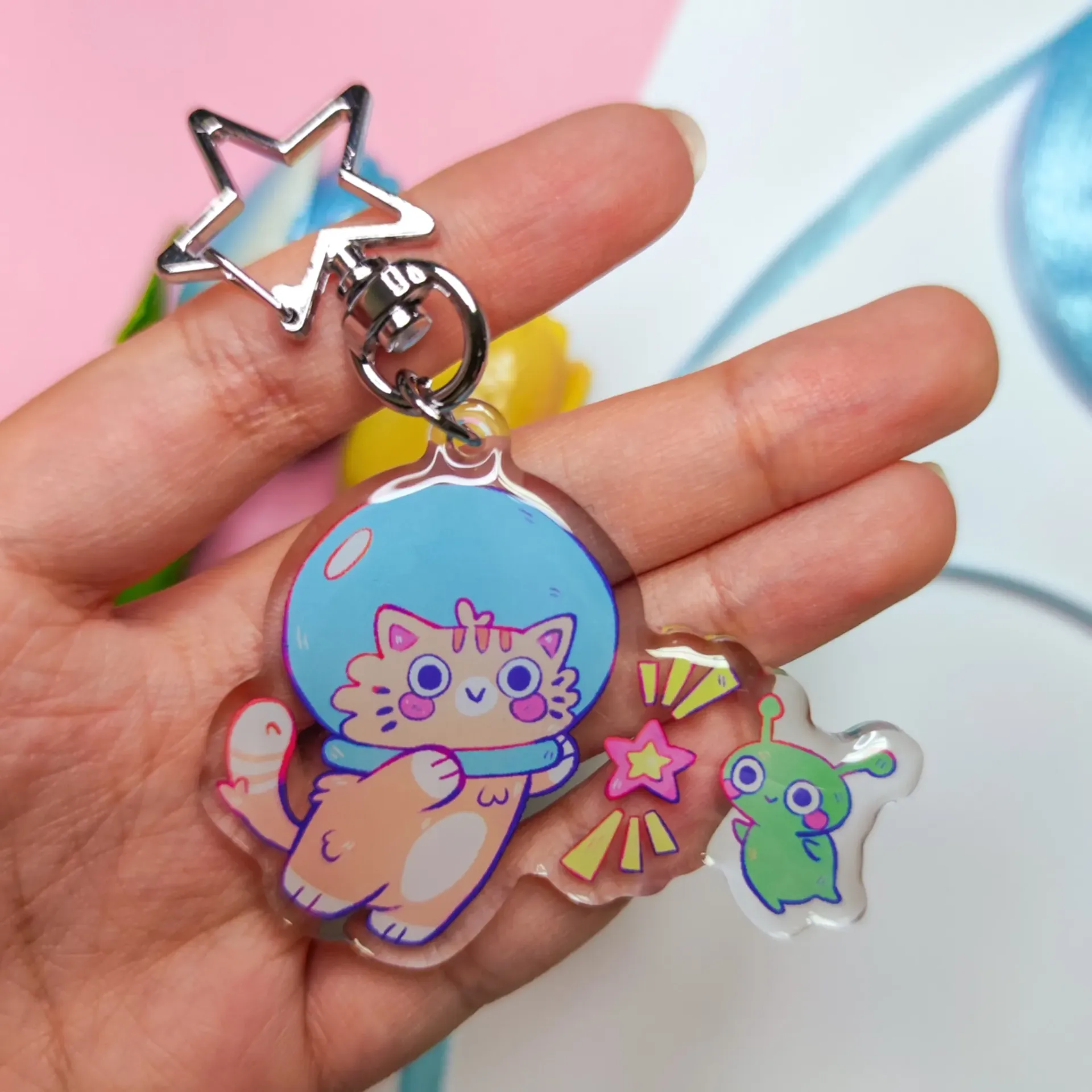 Porte-clés - Chat Astronaute