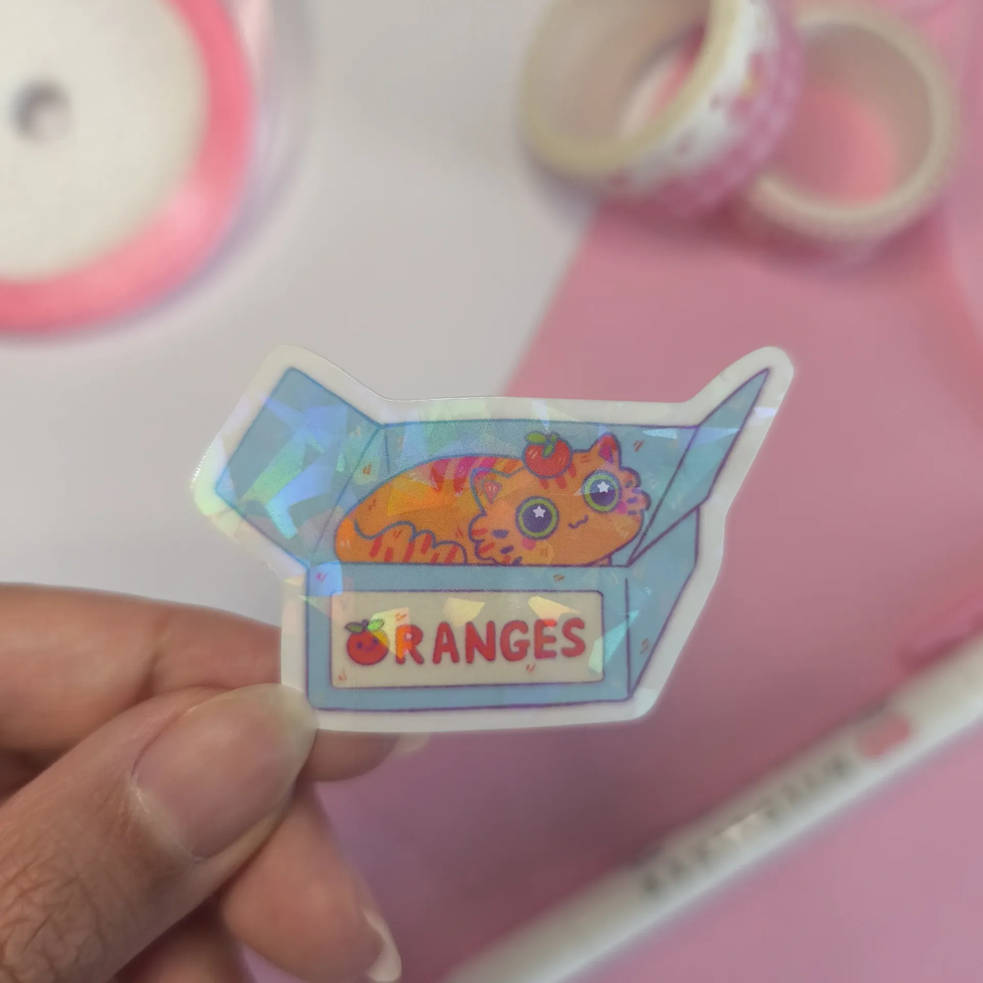 Sticker - Chat Oranges Boîtes