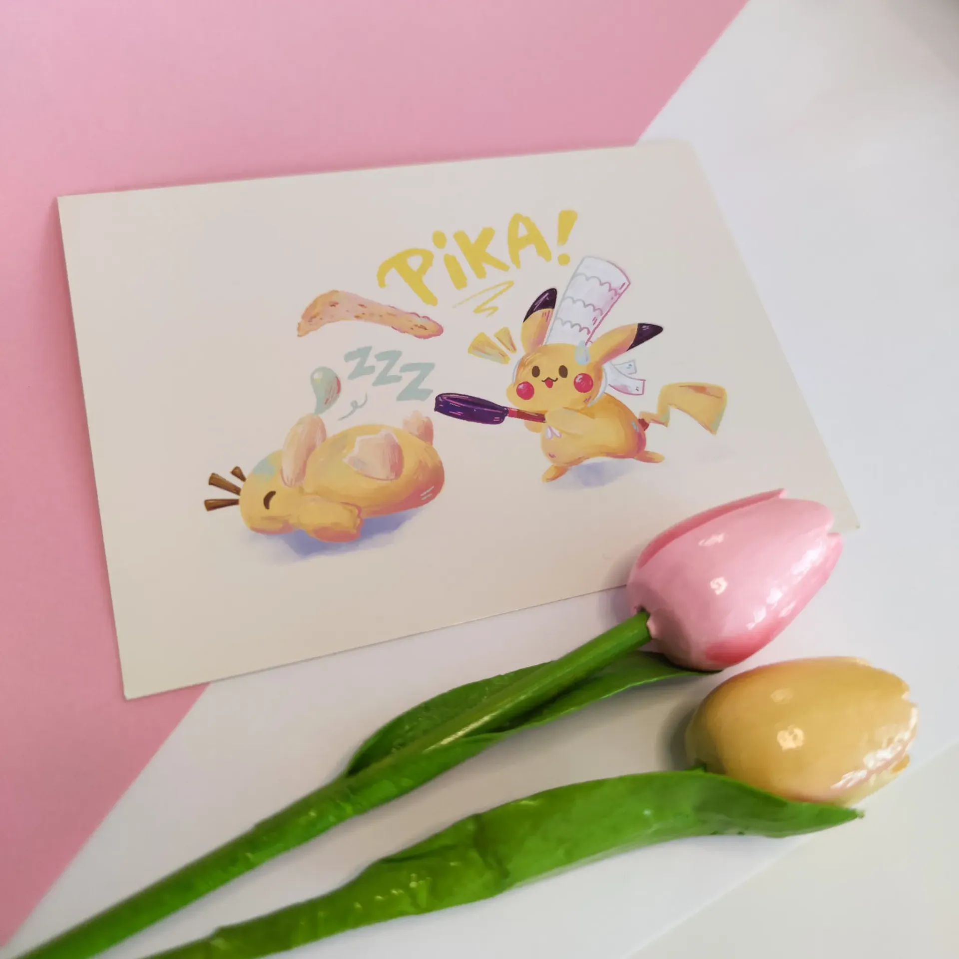 Print A6 - Pikachu & Psykokwak - Seyue
