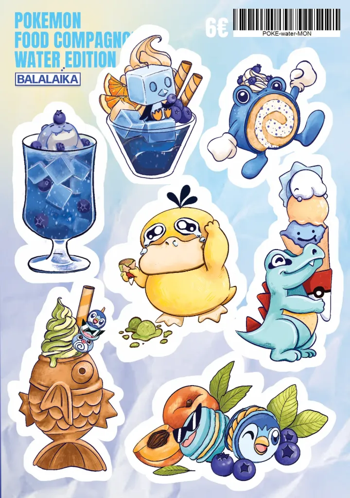 Planche de stickers Pokémon Eau - Balalaïka