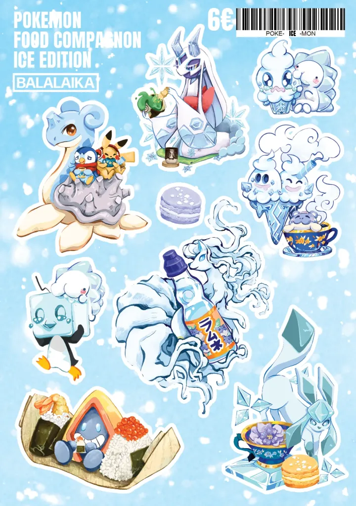 Planche de stickers Pokémon Glace - Balalaïka