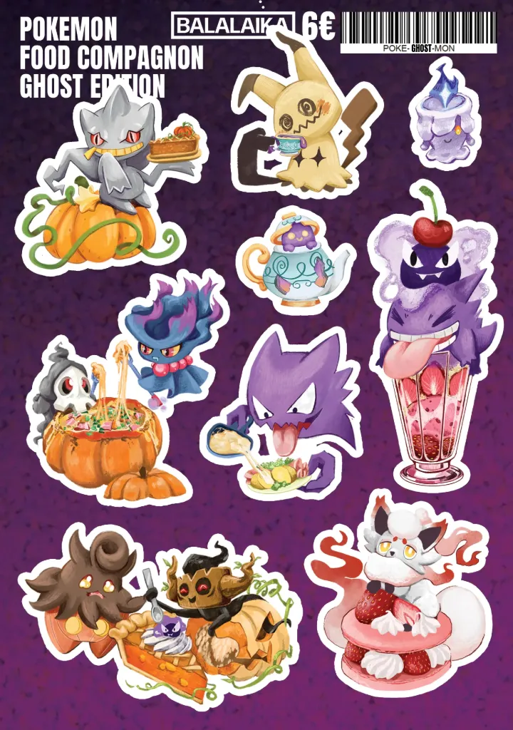 Planche de stickers Pokémon Spectre - Balalaïka