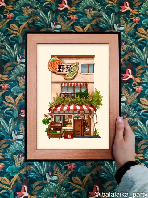 Illustration 13x18 Japon Epicerie - Balalaïka